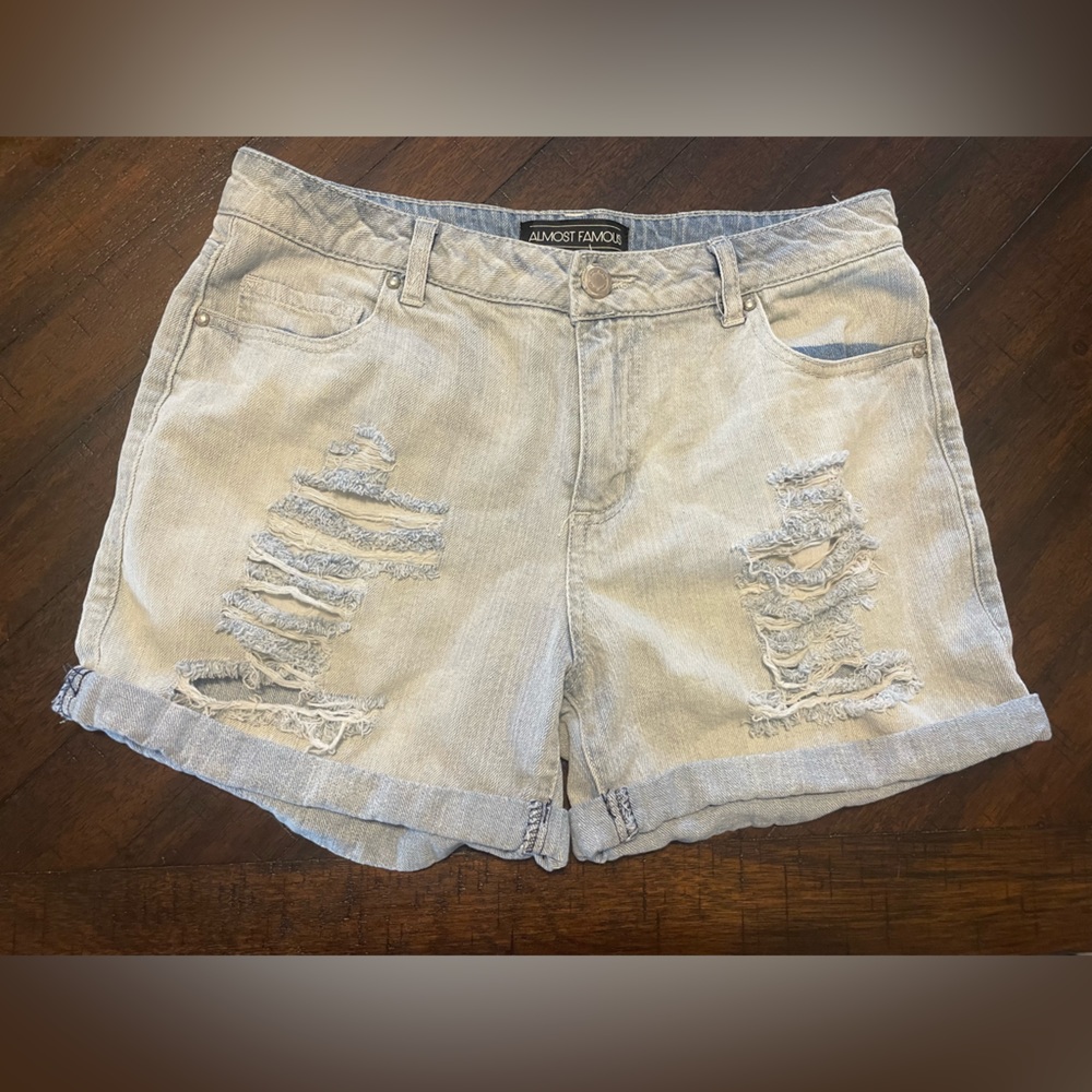 Almost famous distressed jean shorts